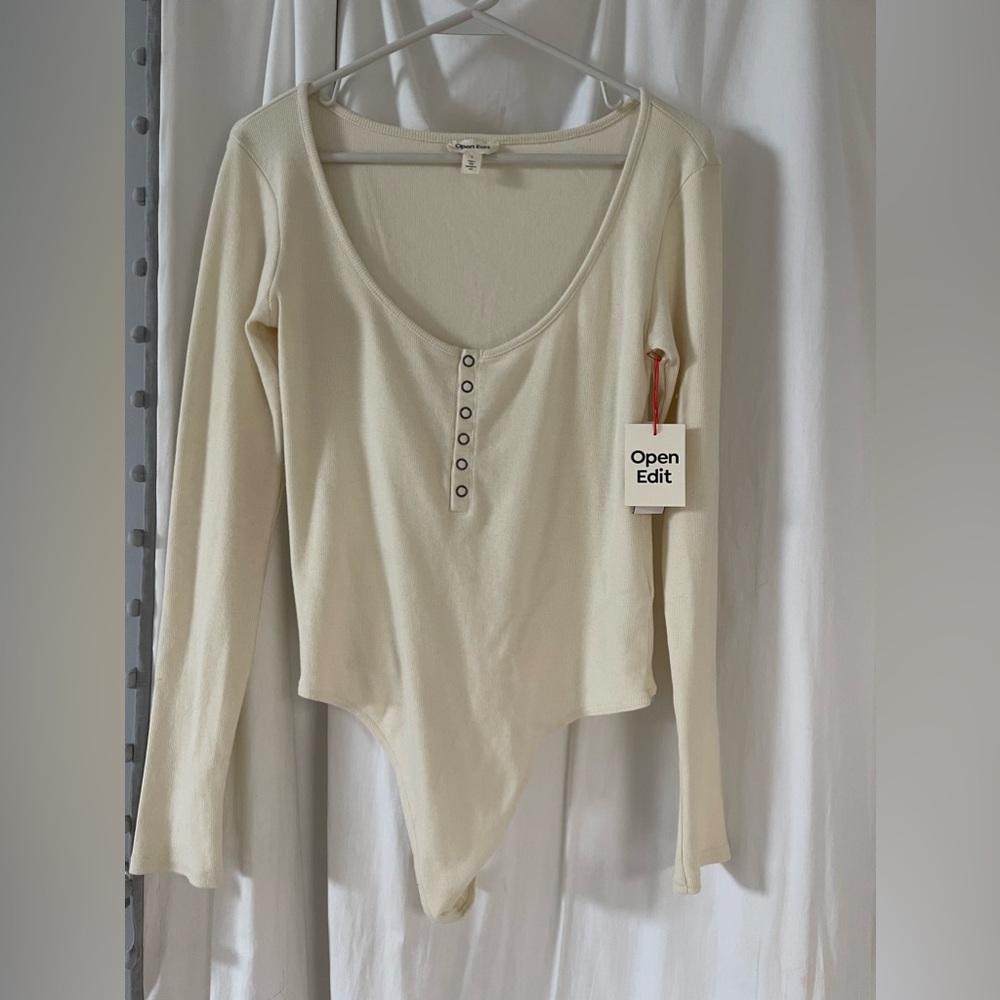 Open Edit Henley Bodysuit